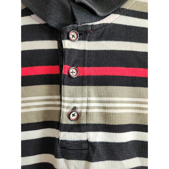 Y2k South Pole Men's Red & Black Striped Polo XL - Picture 4 of 11